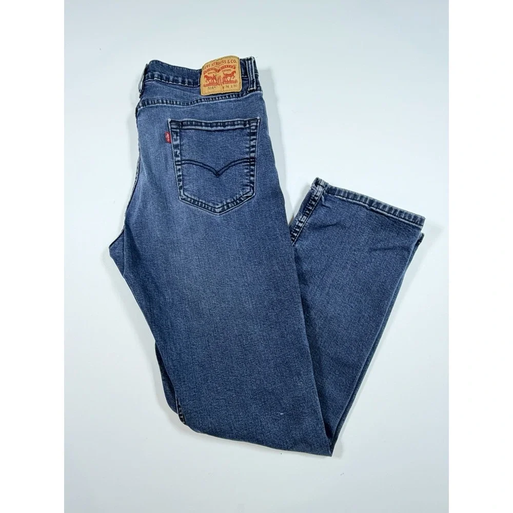 Levi's 514 Jeans Mens 34x30* Dark Wash Straight Fit Blue Denim